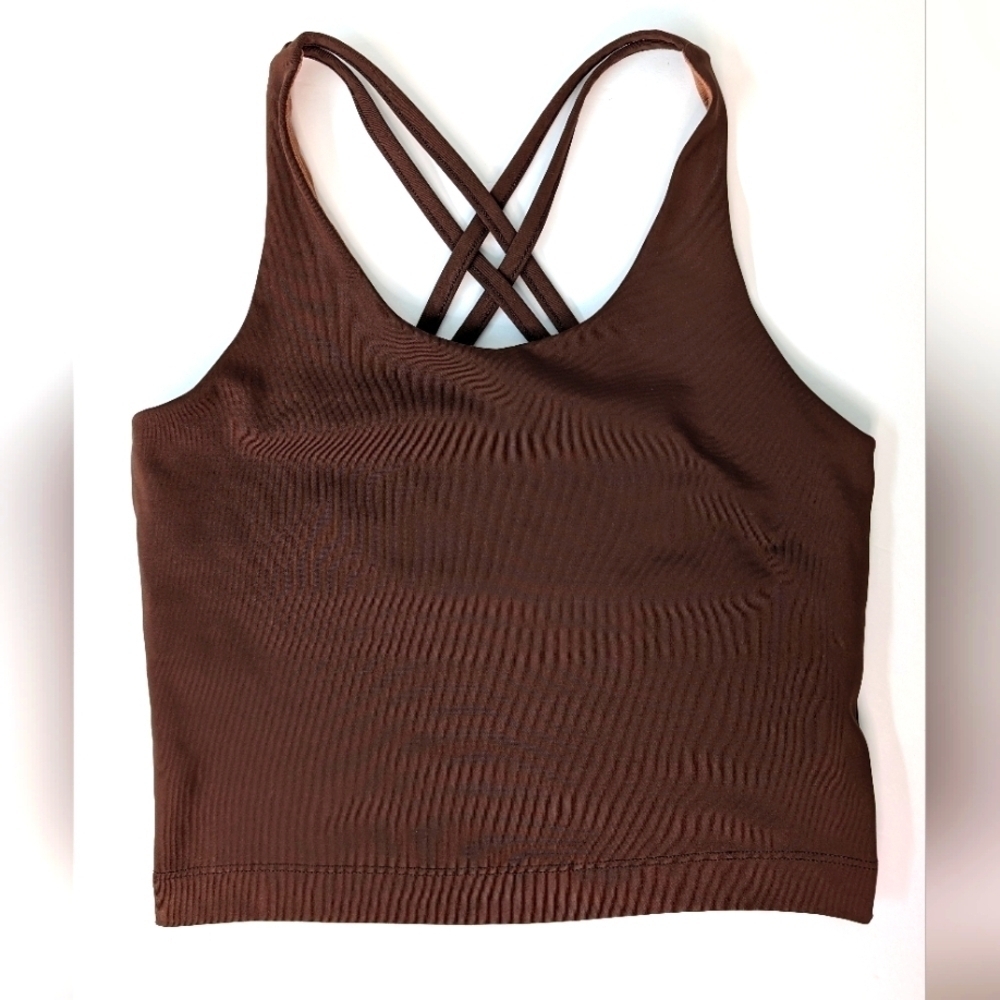 GAP Teen Sports Bra Chocolate Brown Moisture Wicking Performance Active‎ Size 12